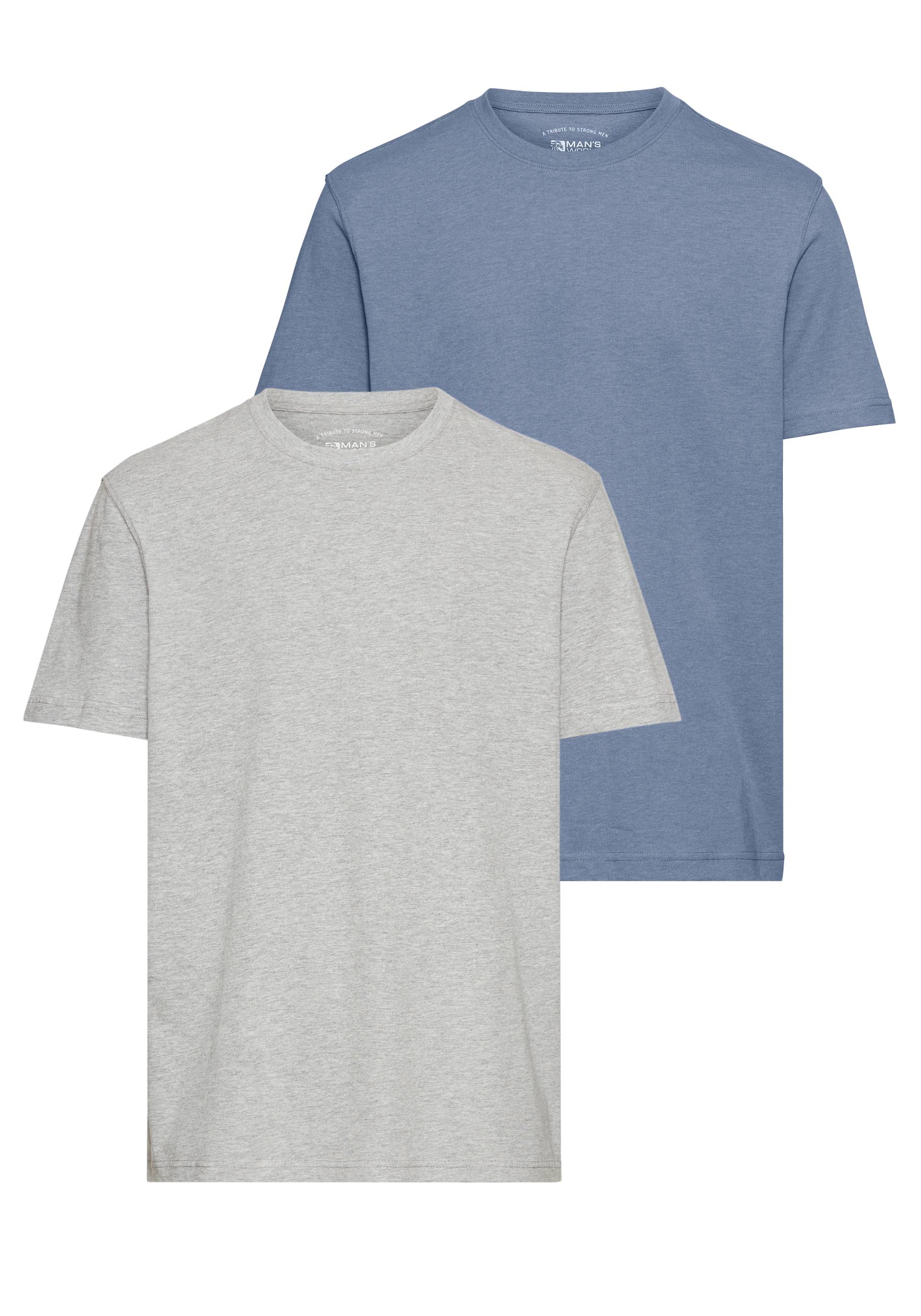Man's World Rundhalsshirt, (2er-Pack), Kurzarm, Basic-Stil, aus Baumwollmischung, 2er-Pack Man's World Rundhalsshirt, (2er-Pack), Kurzarm, Basic-Stil, aus Baumwollmischung, 2er-Pack von Man's World
