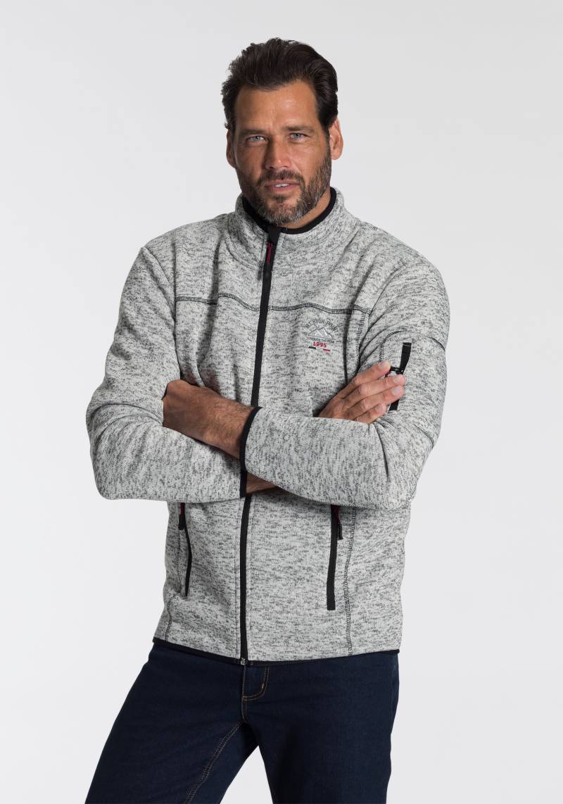 Man's World Strickfleecejacke, für den Herbst, mit Reissverschlusstaschen, mit Stehkragen von Man's World