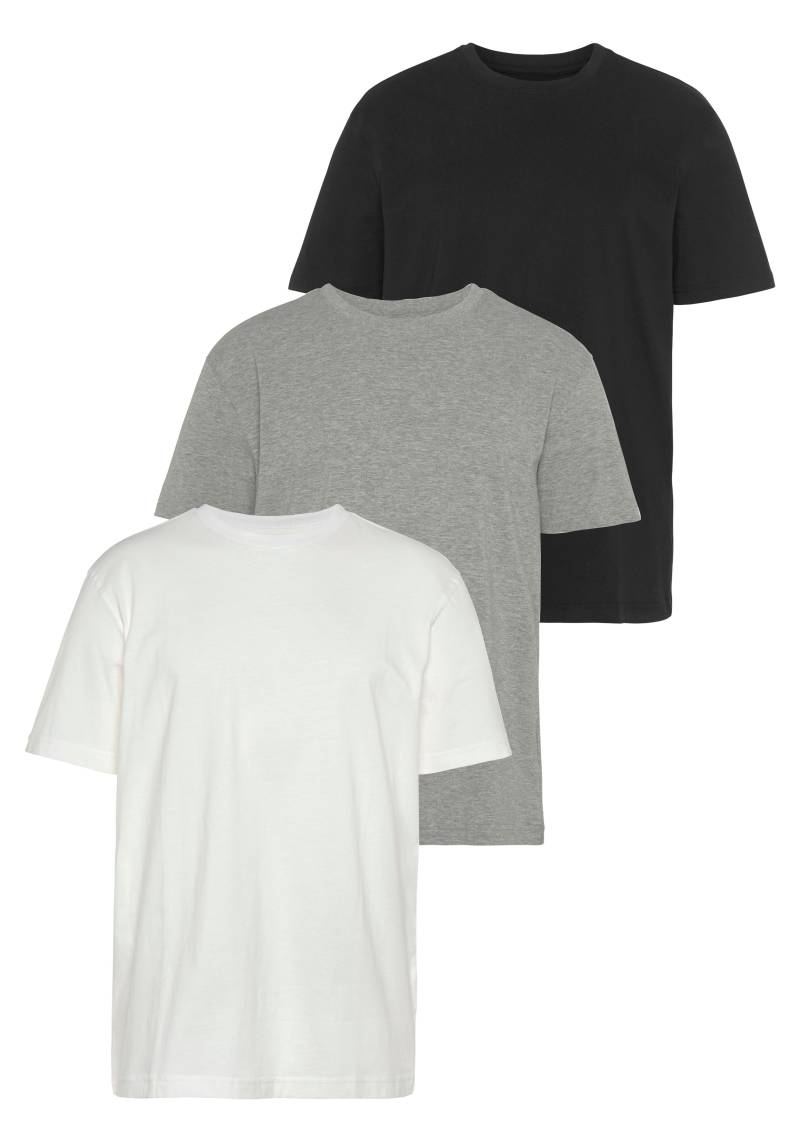 Man's World T-Shirt »neue Farben!«, (3er-Pack), Kurzarm, unifarben, Rundhals, aus Baumwolle von Man's World