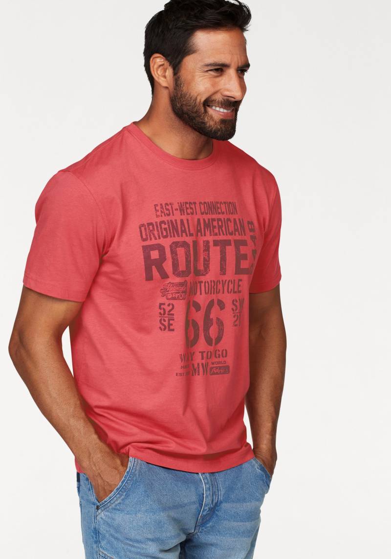 Man's World Rundhalsshirt, kurzärmelig, lässige Passform, bedruckt, Rundhalsausschnitt von Man's World