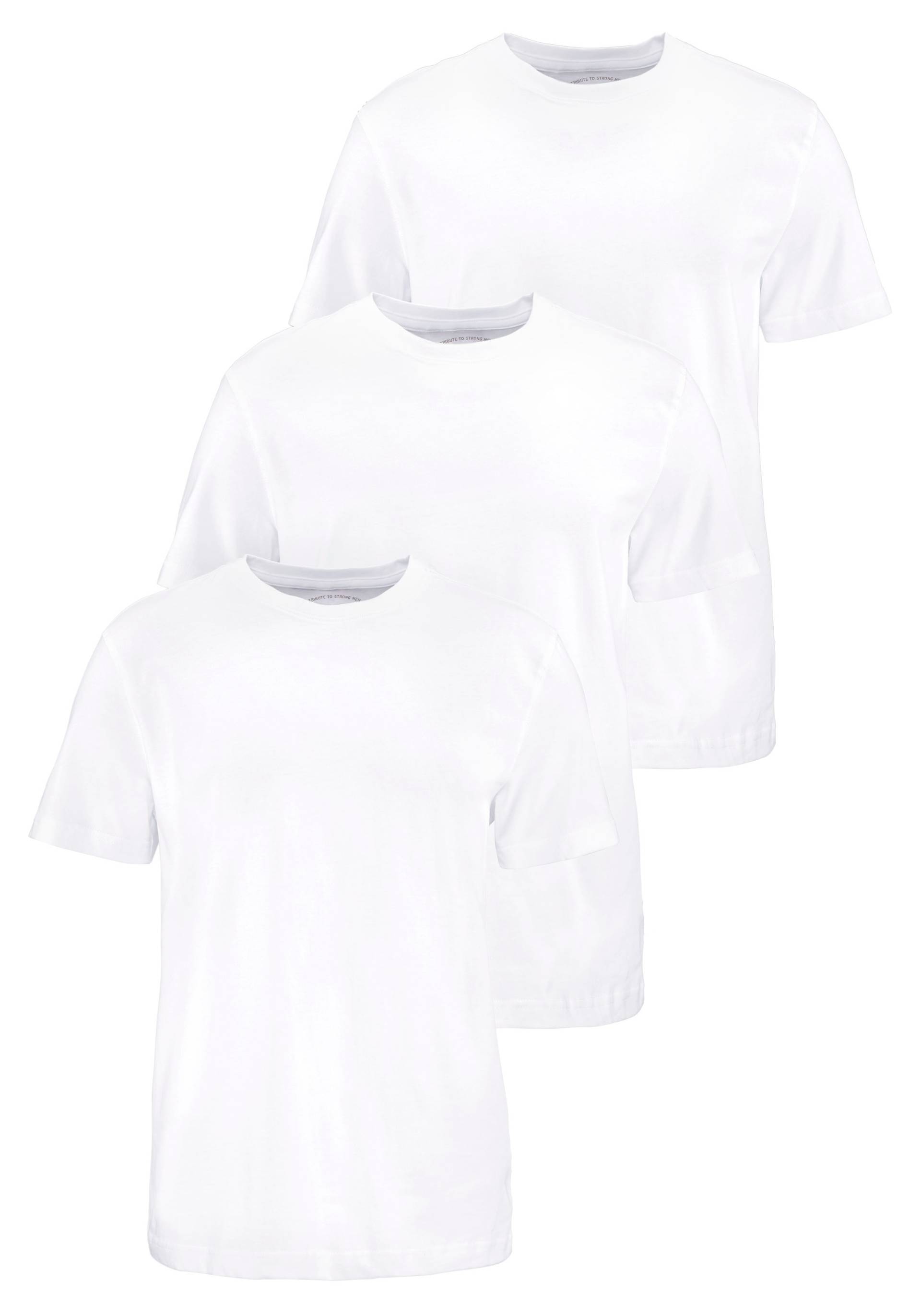 Man's World T-Shirt »neue Farben!«, (3er-Pack), Kurzarm, unifarben, Rundhals, aus Baumwolle von Man's World