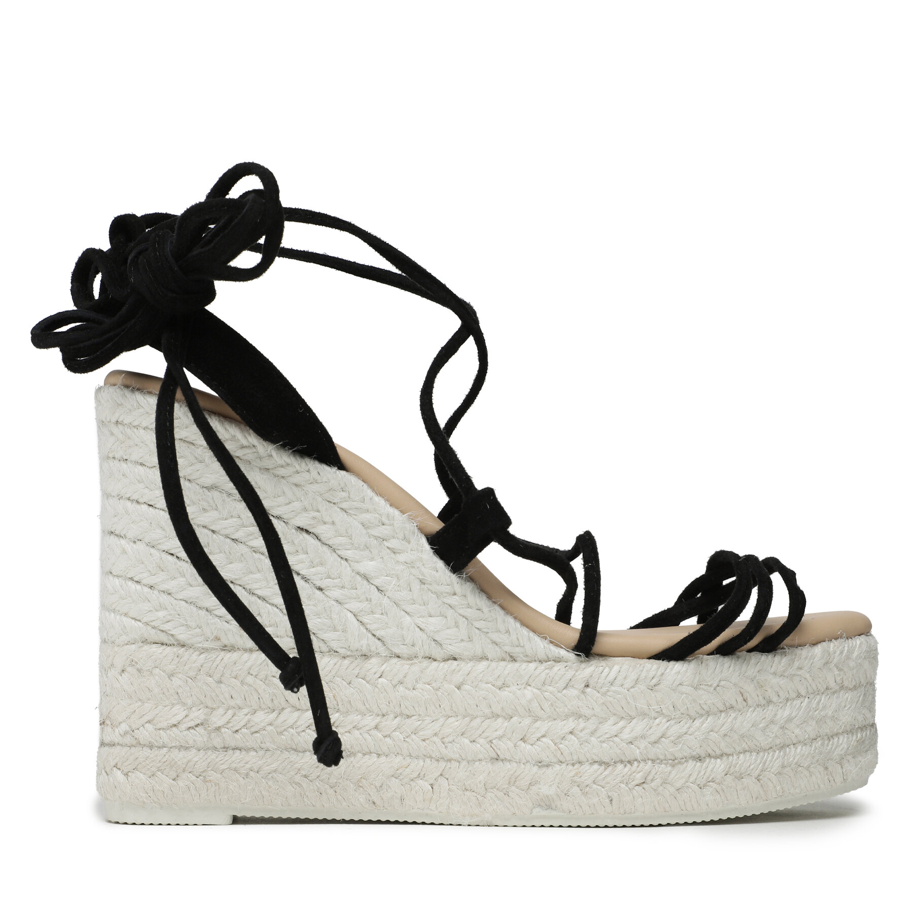 Espadrilles Manebi Lace-Up Wedge Espadrilles L 8.6 WA Black von Manebi