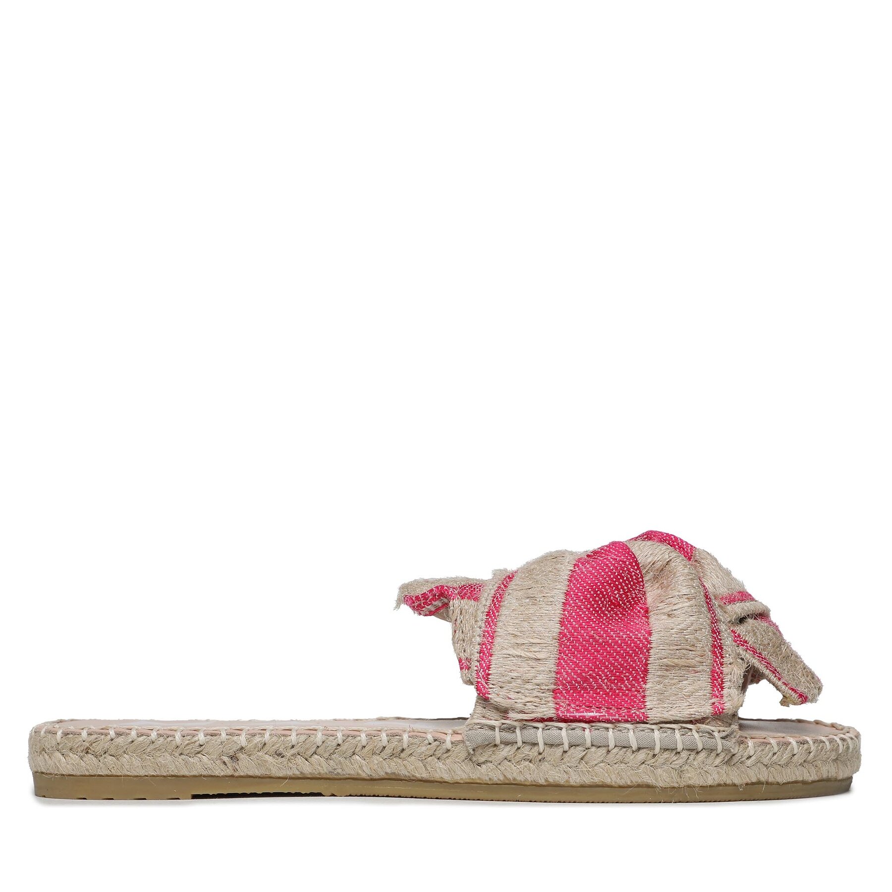 Espadrilles Manebi Sandals With Knot G 4.5 JK Bold Pink Stripes On Natural von Manebi
