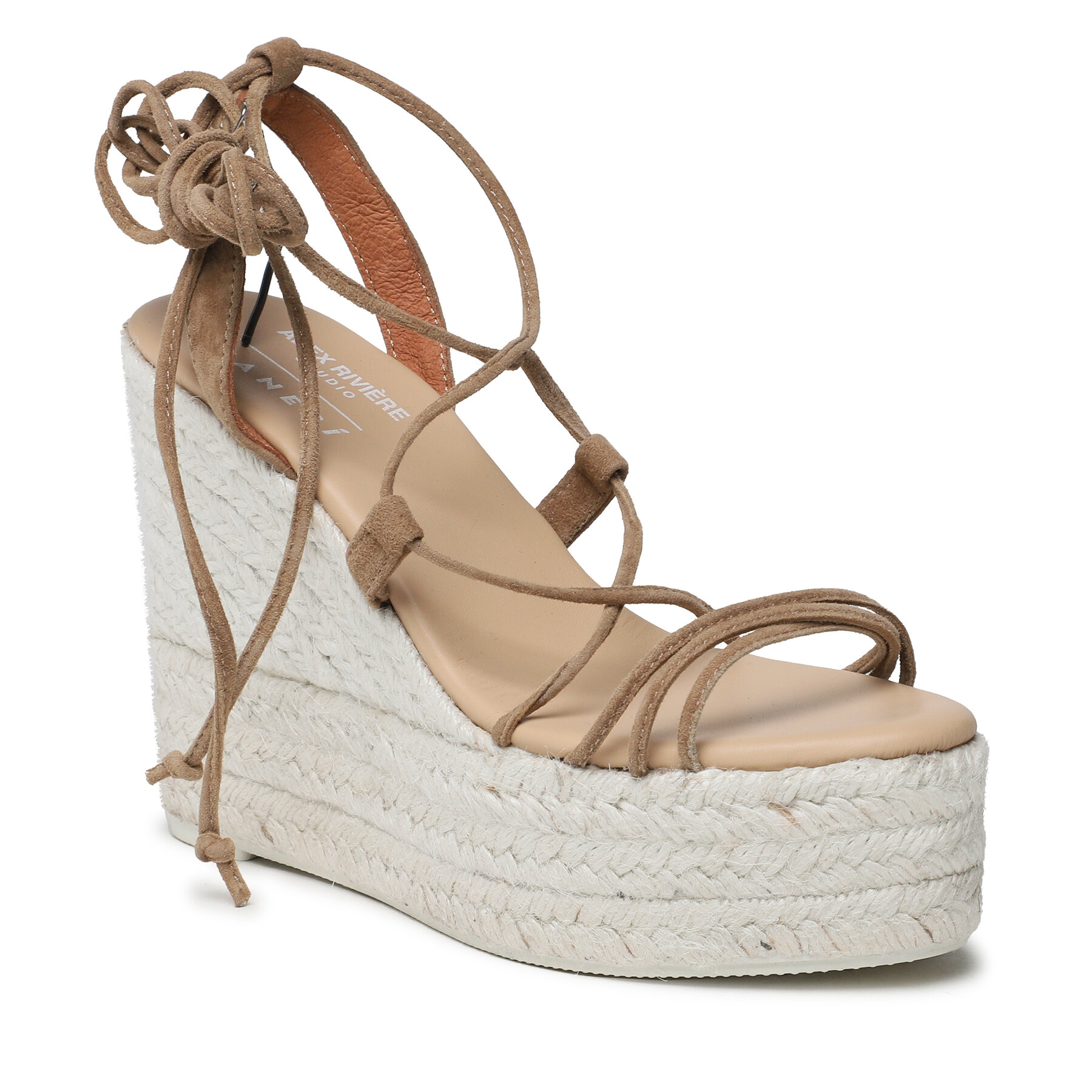 Espadrilles Manebi Soft Suede Lace-Up Wedge Espadrilles L 8.7 WA Tobacco von Manebi