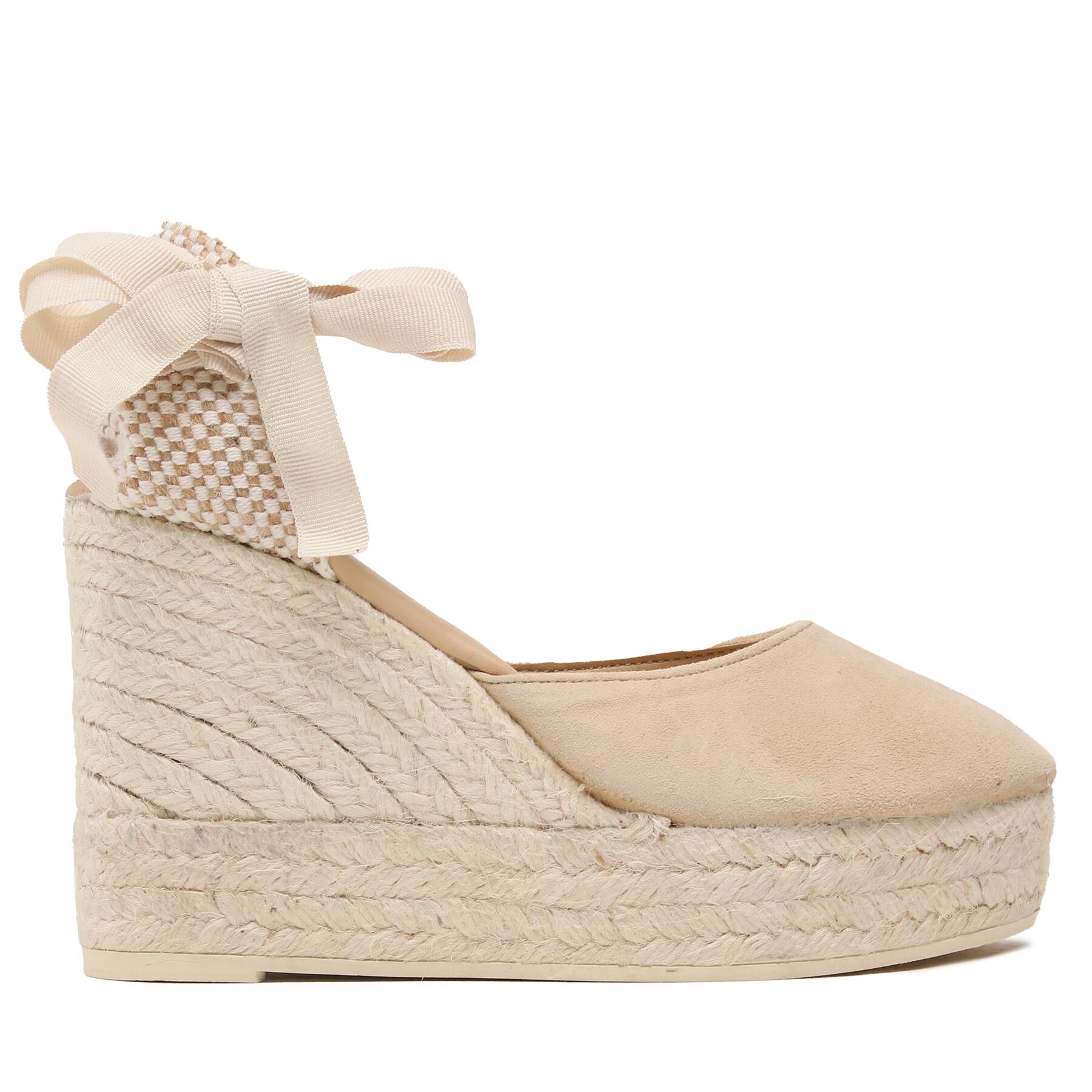 Halbschuhe Manebi Soft Suede Wedge Espadrilles M 1.1 WV Champagne Beige von Manebi