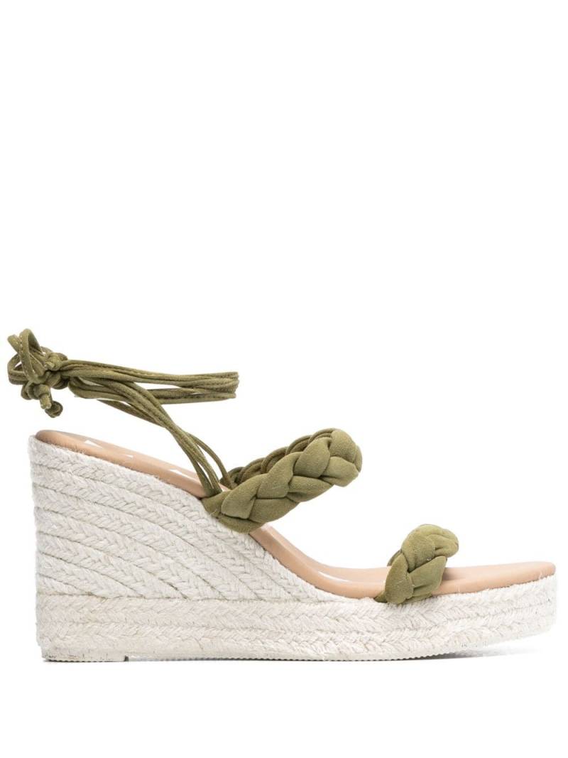 Manebi 105mm braided wedge-heel espadrilles - Green von Manebi