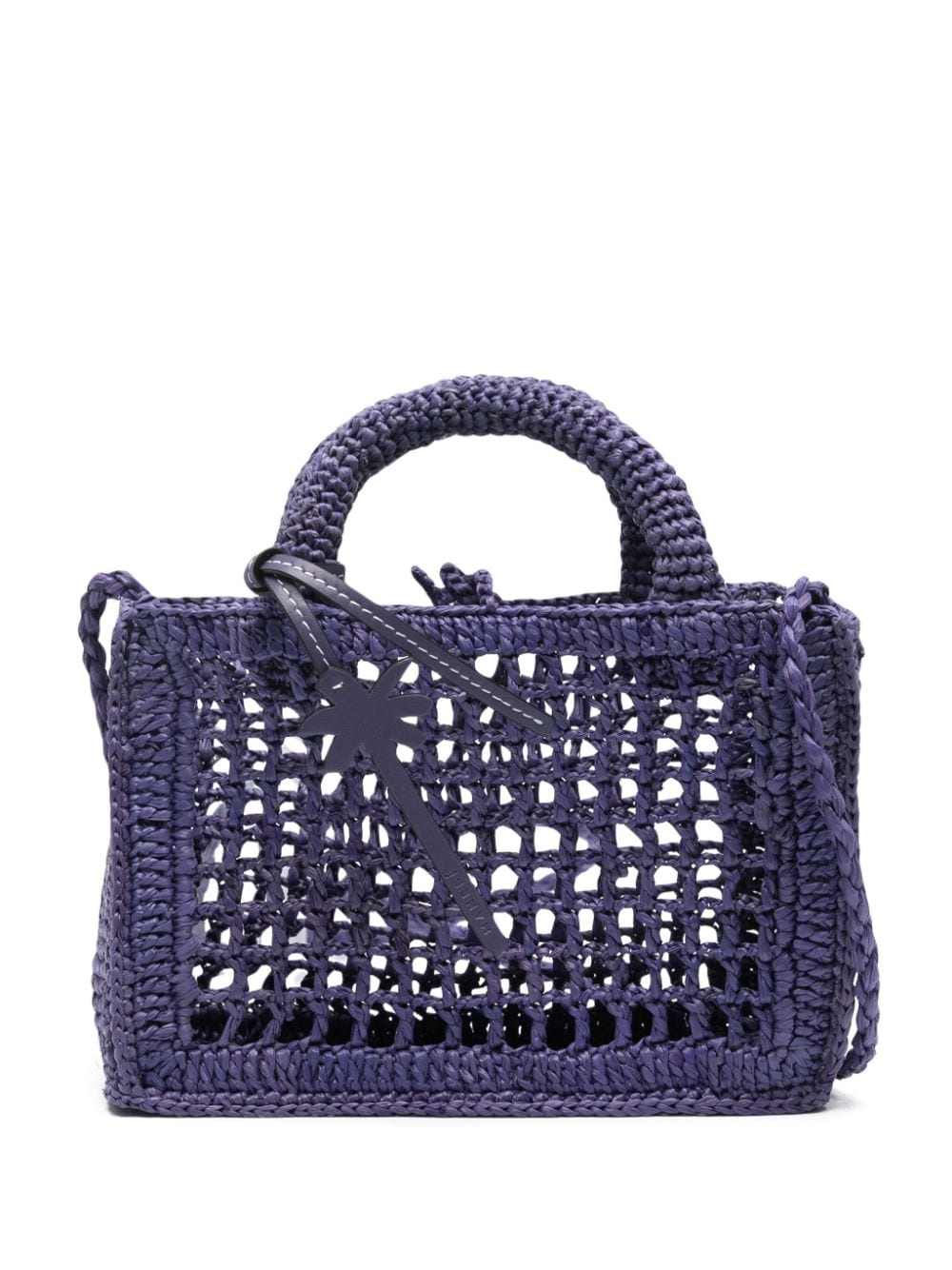 Manebi Sunset raffia mini bag - Purple von Manebi