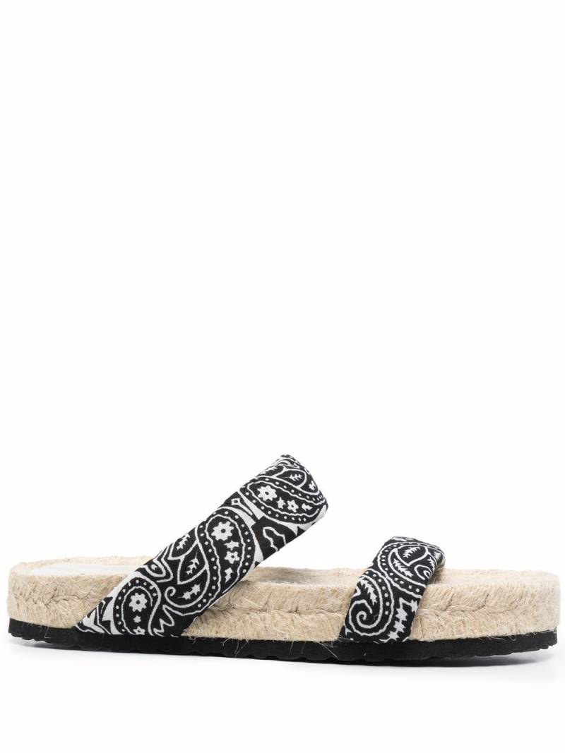 Manebi bandana-print flat slides - Black von Manebi