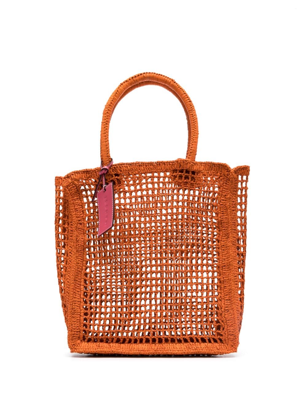 Manebi logo-tag raffia tote bag - Orange von Manebi