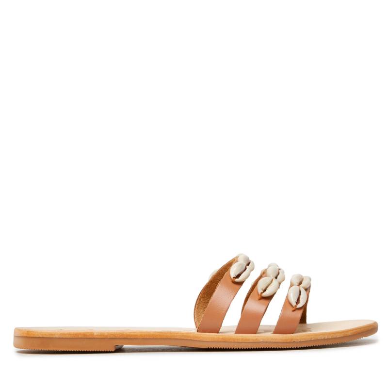 Pantoletten Manebi Leather Sandals S 0.1 Y0 Natural von Manebi