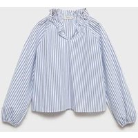 Gestreifte Bluse mit Raffdetail von Mango Kids