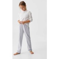 Langer Baumwoll-Pyjama mit Streifenmuster von Mango Kids