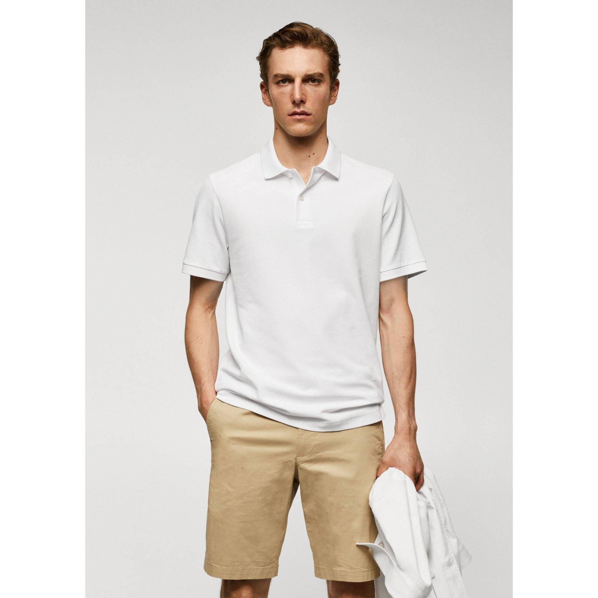 Poloshirt, Kurzarm Herren Weiss XL von Mango Man