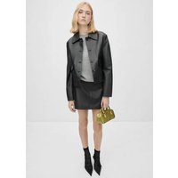 Geknöpfte Jacke aus 100 % Leder Geknöpfte Jacke aus 100 % Leder von Mango