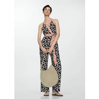 Gemusterter Jumpsuit mit Schleife von Mango