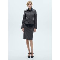 Gestreifte Jacke mit doppeltem Reißverschluss Gestreifte Jacke mit doppeltem Reißverschluss von Mango