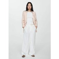 Leinenblazer mit geknöpften Manschetten von Mango