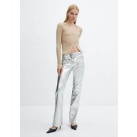 Metallic-Hose mit Gürtel von Mango