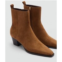 Stiefelette aus Rauleder mit Absatz Stiefelette aus Rauleder mit Absatz von Mango