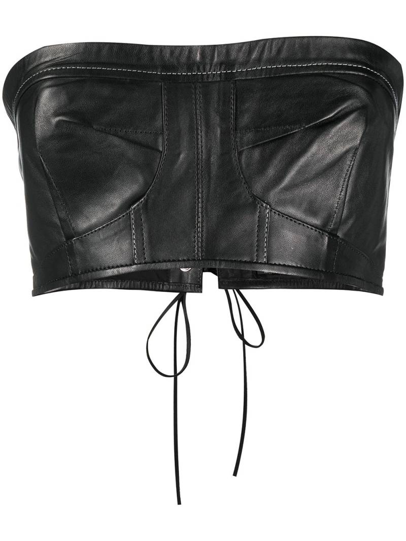 Manokhi cropped leather top - Black von Manokhi