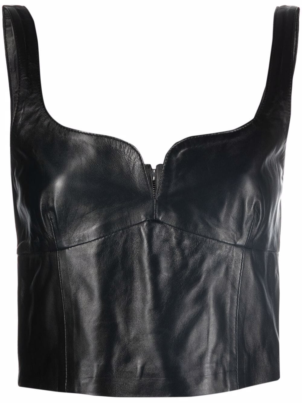 Manokhi cropped leather vest - Black von Manokhi