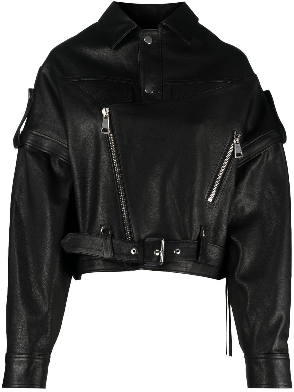 Manokhi detachable-sleeves biker jacket - Black von Manokhi