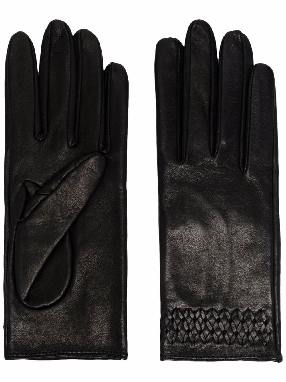 Manokhi embroidered-detail leather gloves - Black von Manokhi