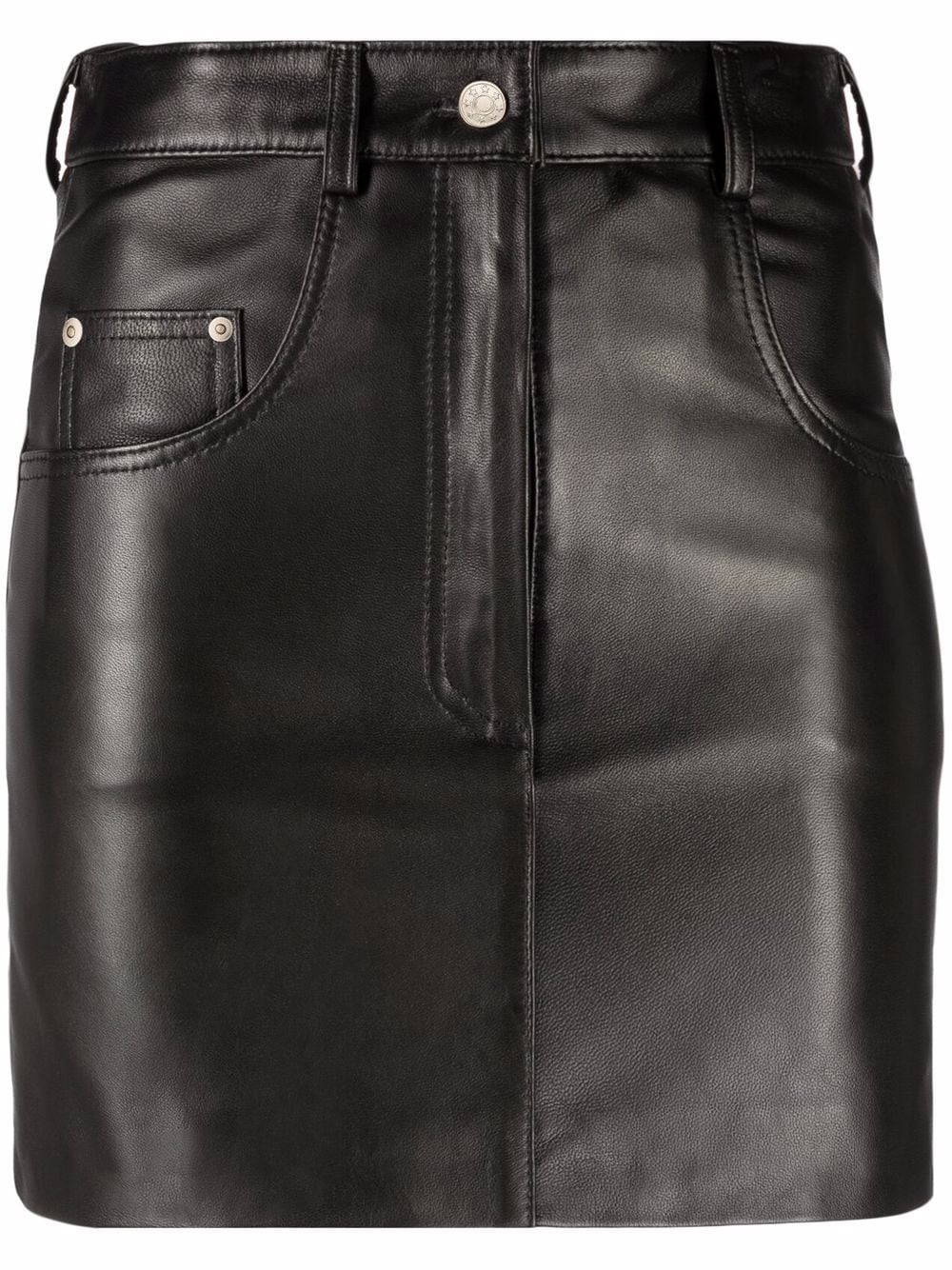 Manokhi five-pocket leather mini skirt - Black von Manokhi