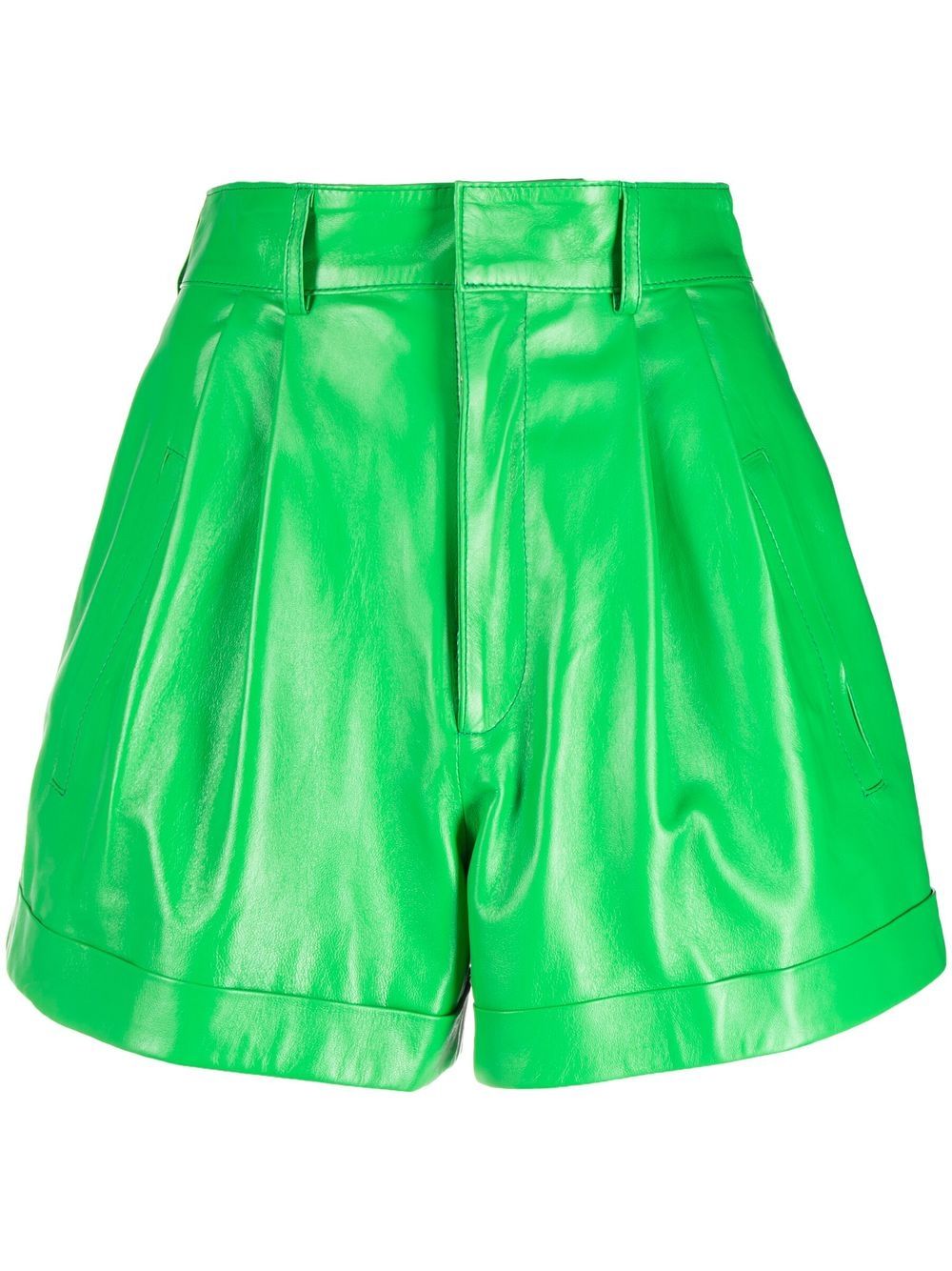 Manokhi high-waisted leather shorts - Green von Manokhi