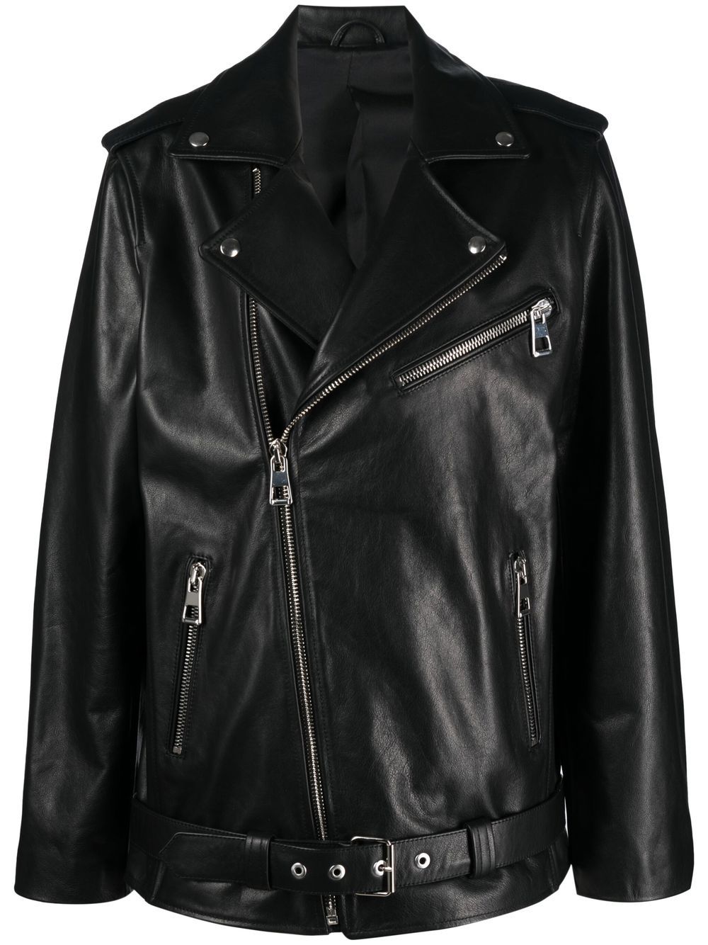 Manokhi leather biker jacket - Black von Manokhi