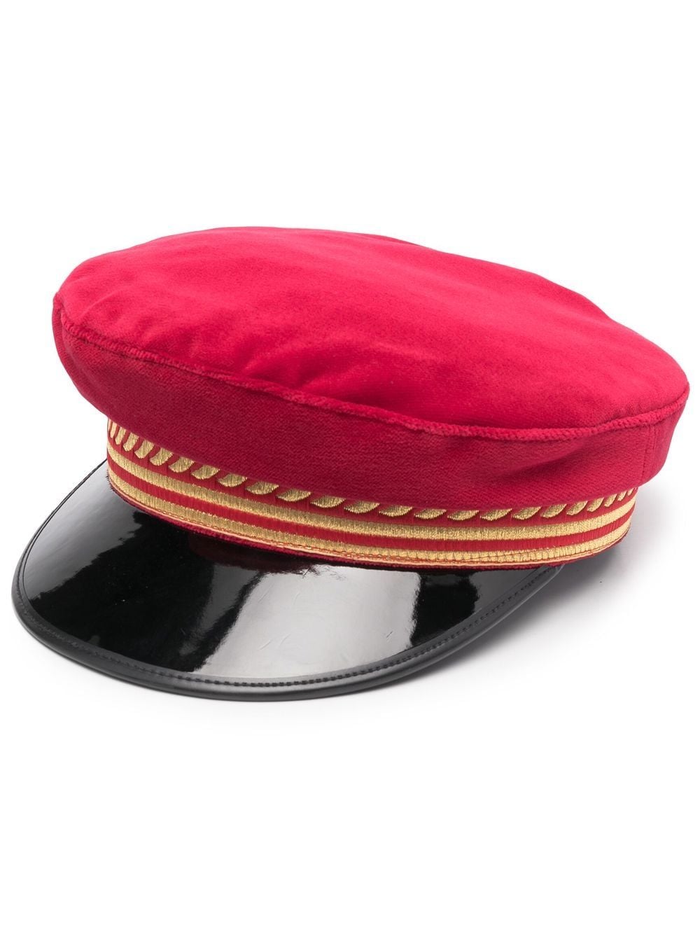 Manokhi patterned trim baker boy cap - Red von Manokhi