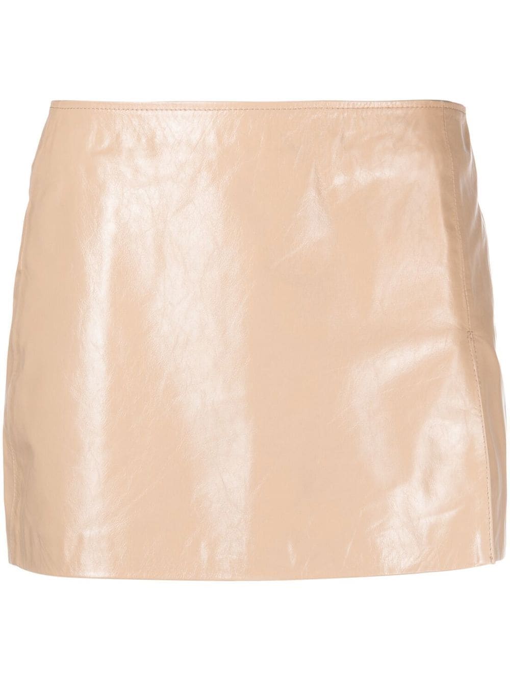 Manokhi side-slit mini leather skirt - Neutrals von Manokhi