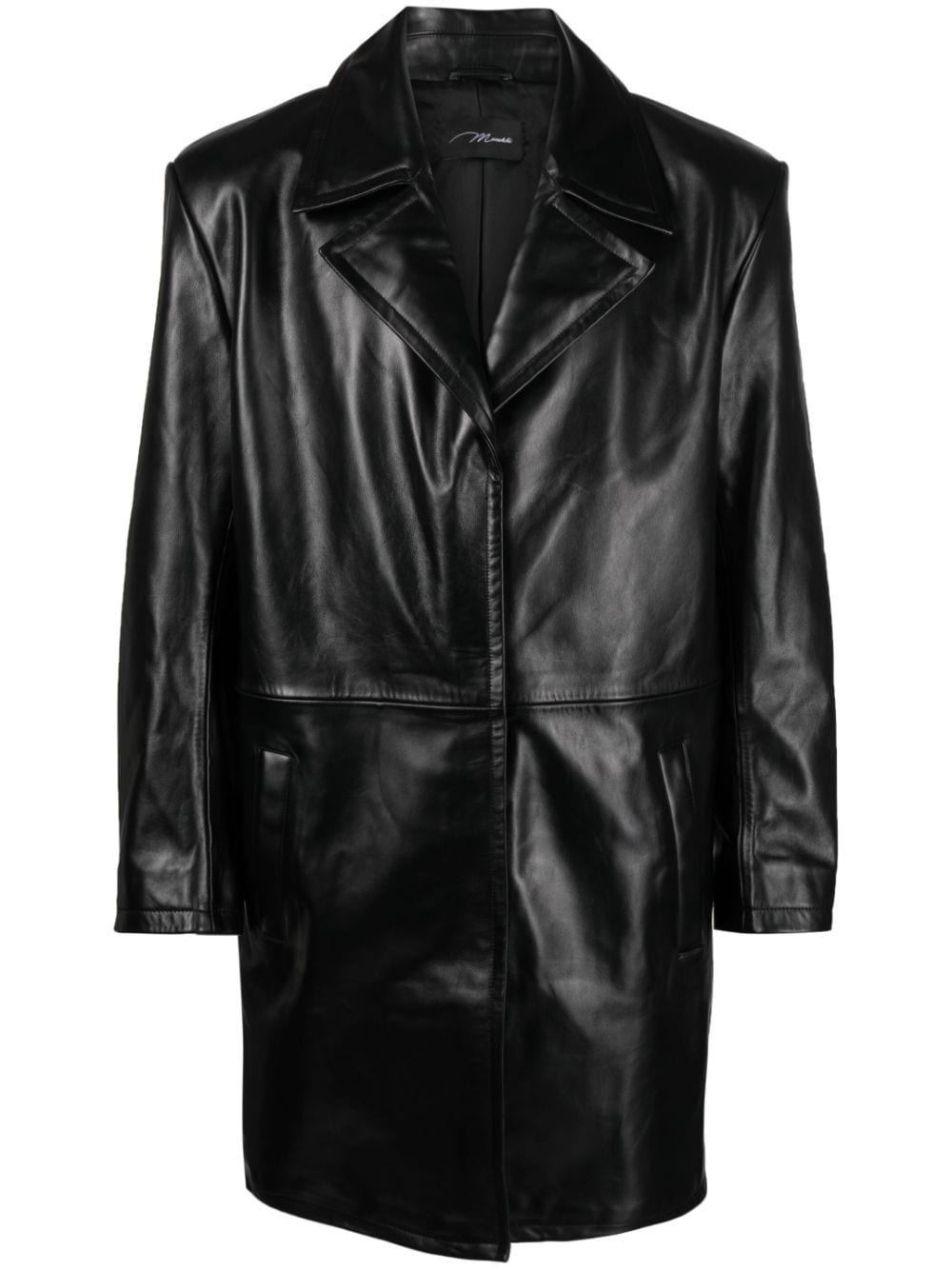 Manokhi single-breasted leather coat - Black von Manokhi
