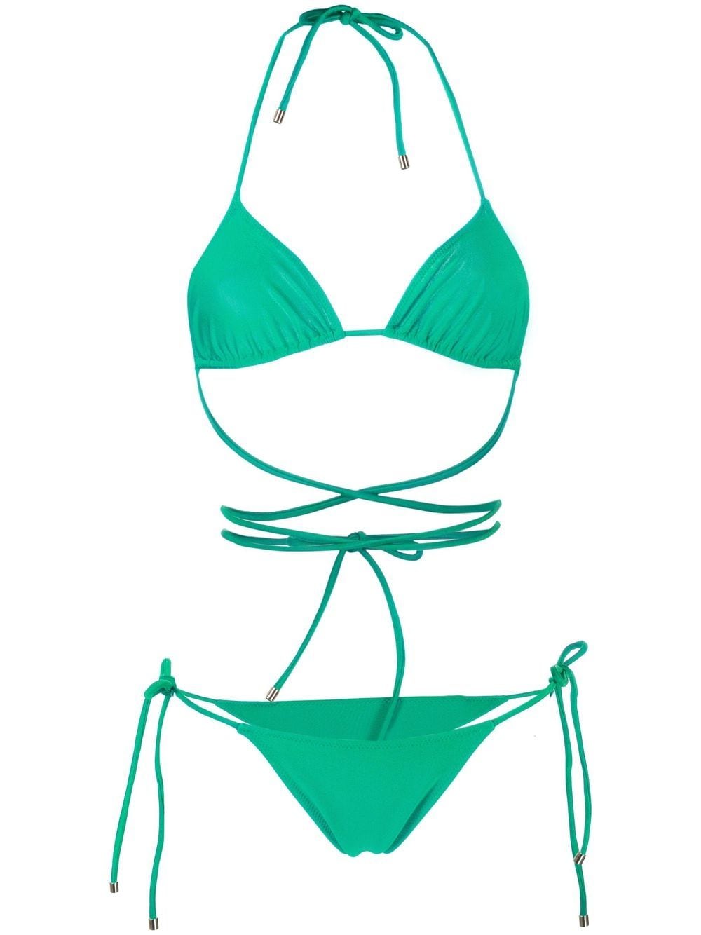 Manokhi wraparound tied bikini set - Green von Manokhi