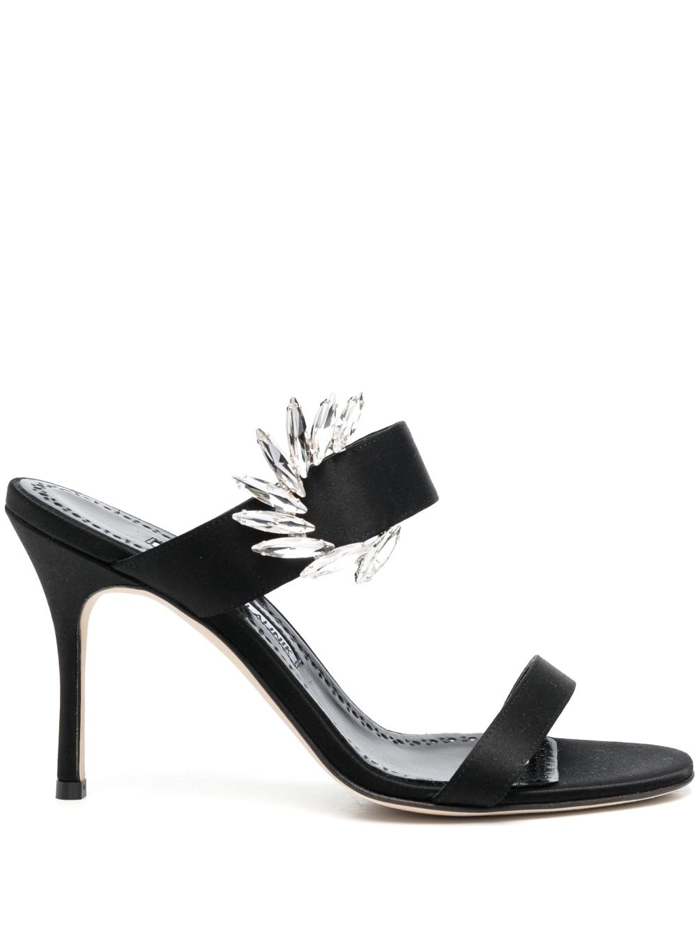 Manolo Blahnik 100mm crystal-embellished sandals - Black von Manolo Blahnik
