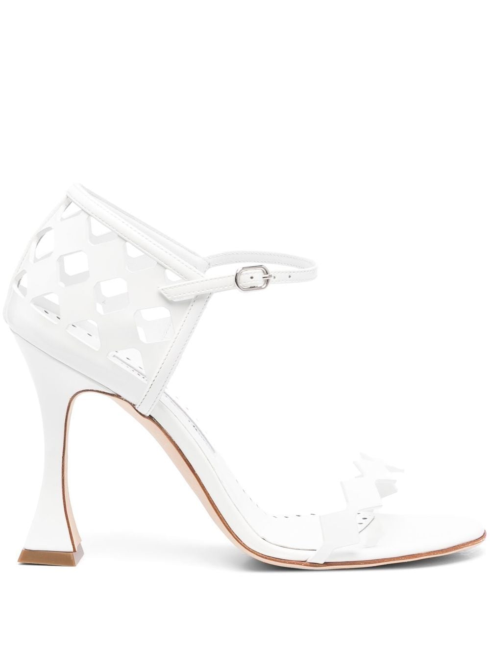 Manolo Blahnik 100mm sculped heels sandals - White von Manolo Blahnik