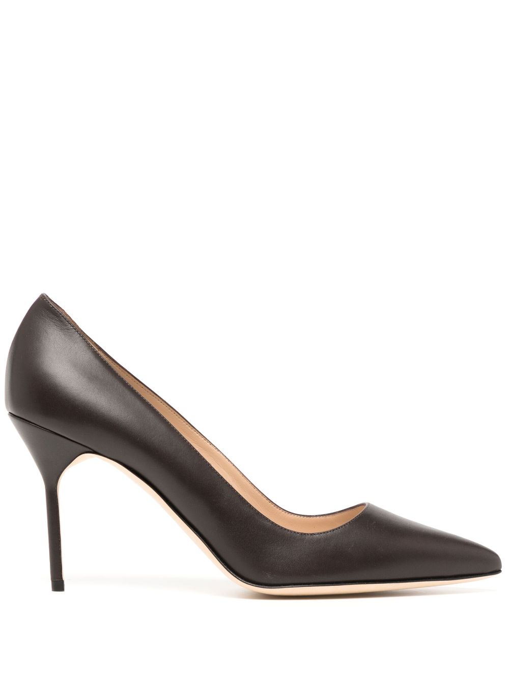 Manolo Blahnik BB 90mm leather pumps - Brown von Manolo Blahnik