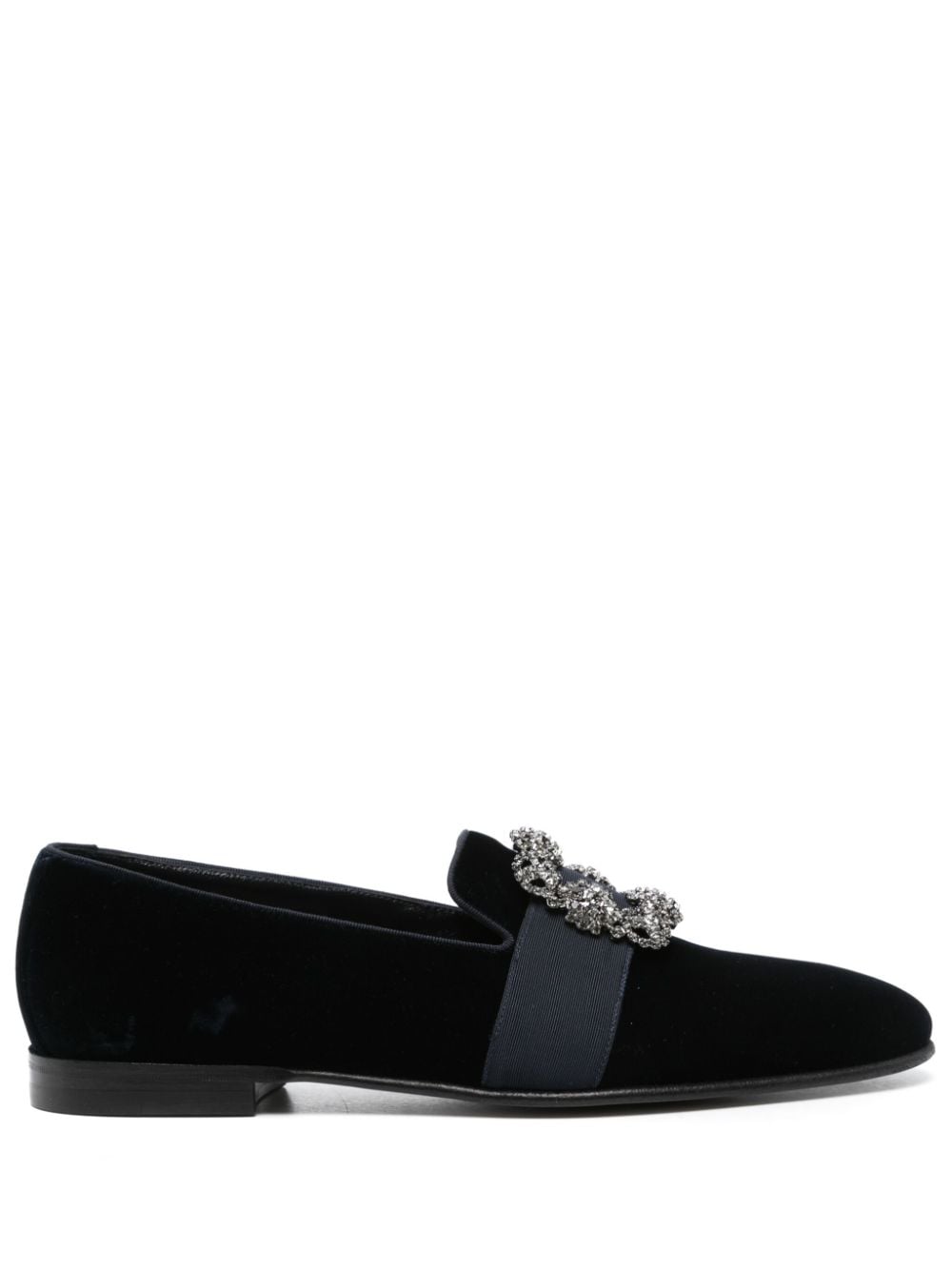 Manolo Blahnik Carlton velvet loafers - Blue von Manolo Blahnik