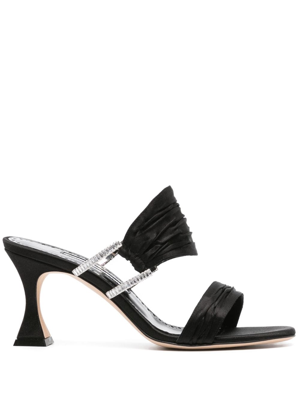 Manolo Blahnik Chinap 70mm satin mules - Black von Manolo Blahnik