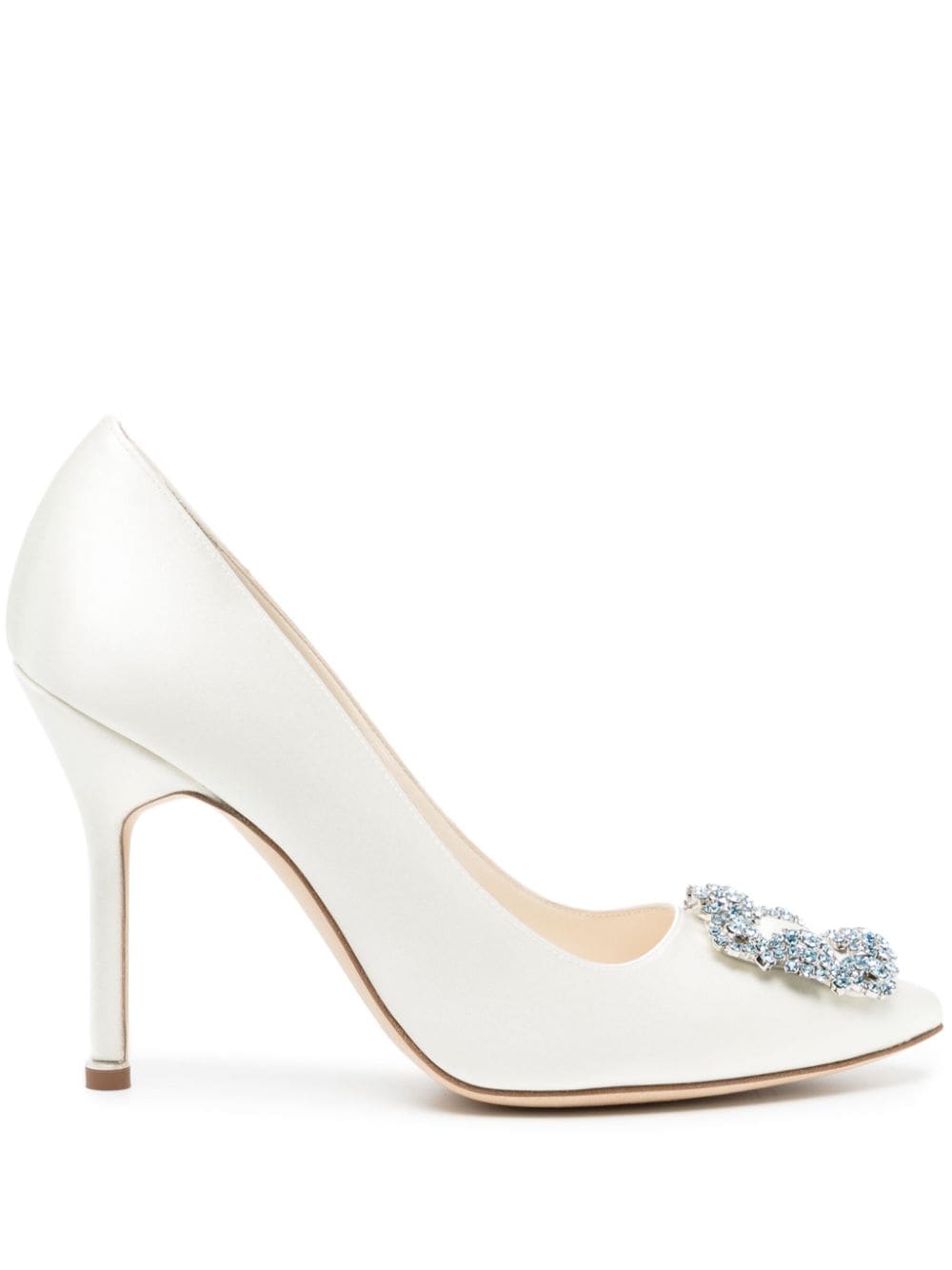 Manolo Blahnik Hangisi 70mm leather pumps - White von Manolo Blahnik