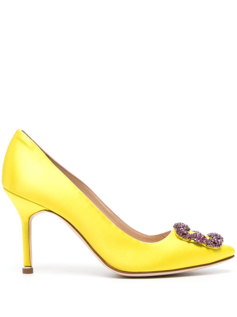 Manolo Blahnik Hangisi 70mm leather pumps - Yellow von Manolo Blahnik