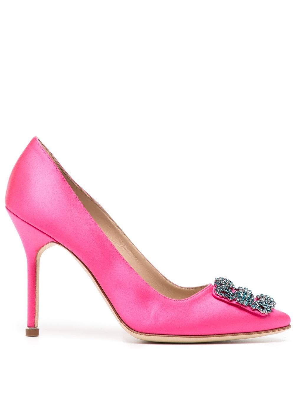 Manolo Blahnik Hangisi 105mm satin pumps - Pink von Manolo Blahnik