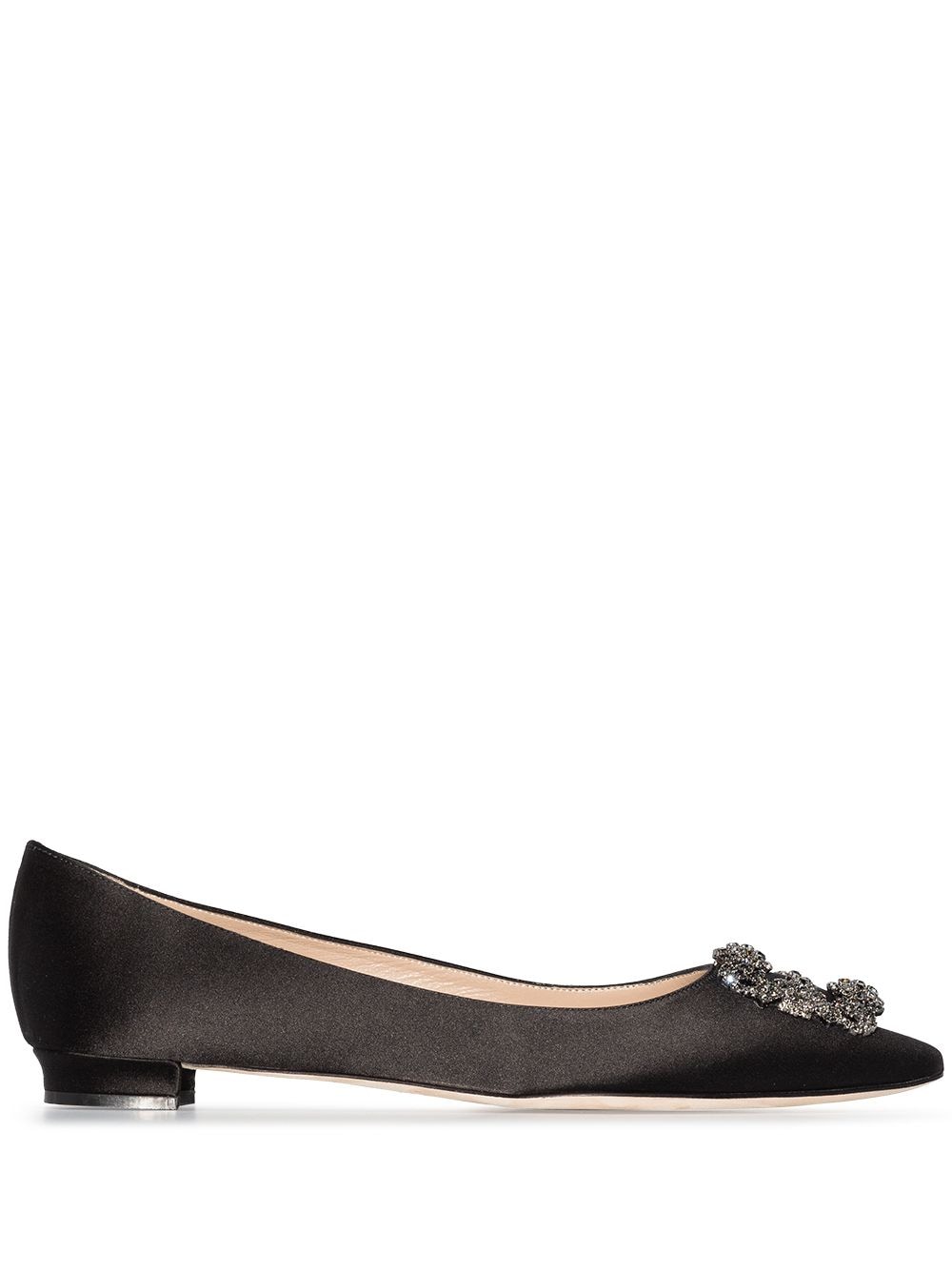 Manolo Blahnik Hangisi buckle-detail ballerina shoes - Black von Manolo Blahnik