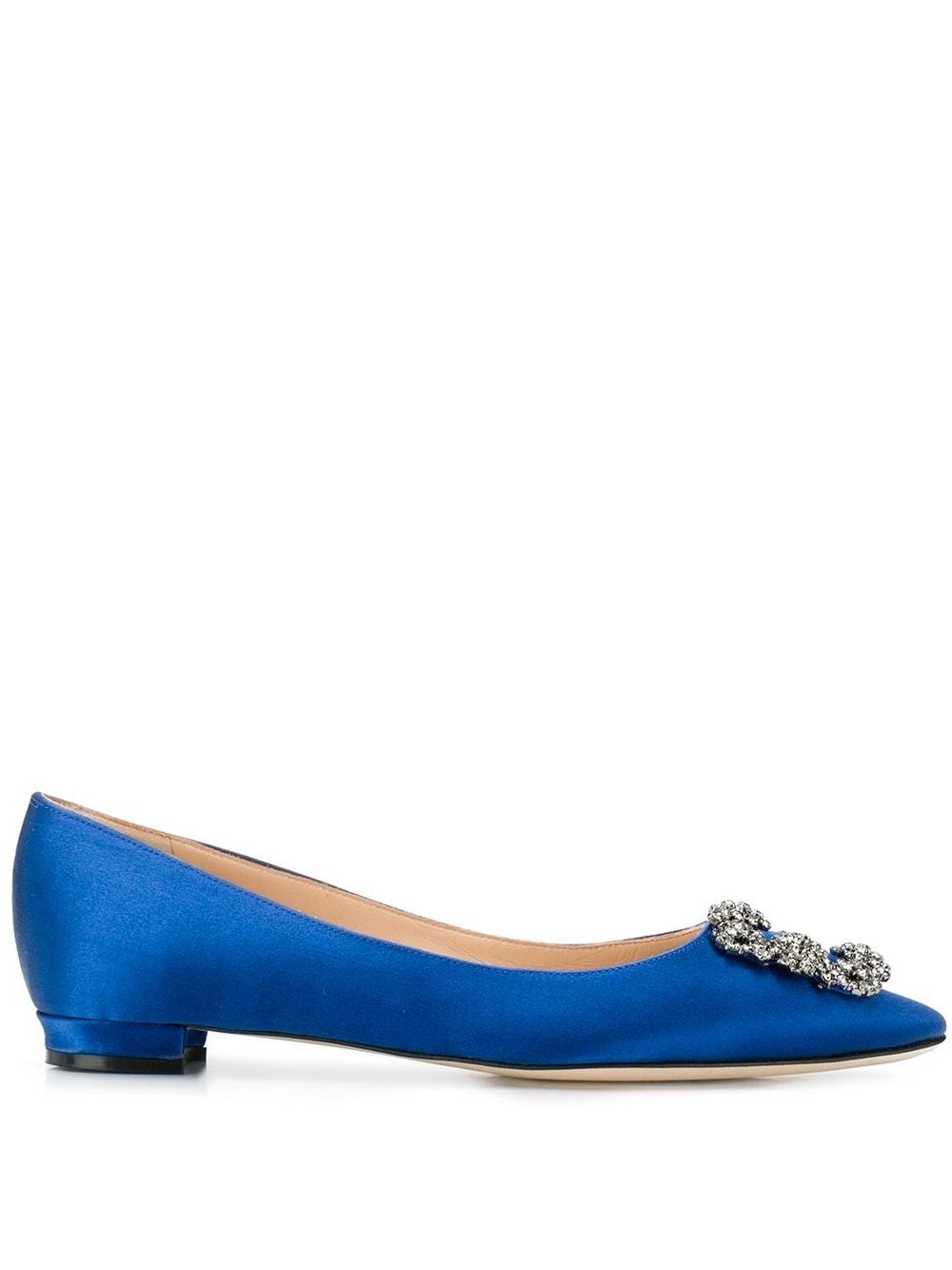 Manolo Blahnik Hangisi heeled ballerina shoes - Blue von Manolo Blahnik