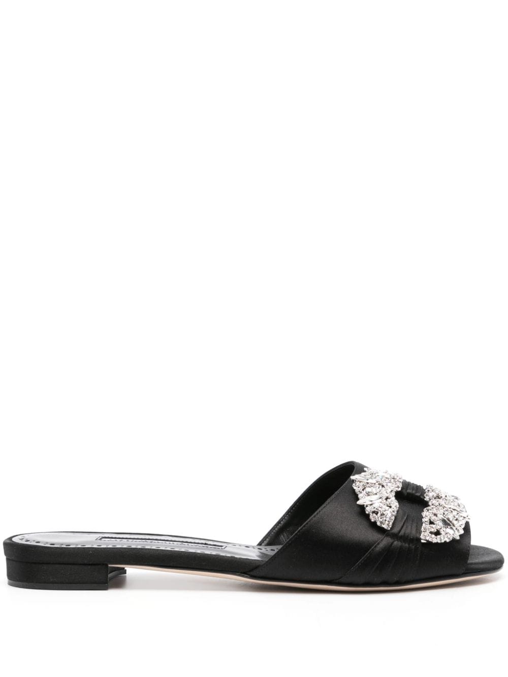 Manolo Blahnik Pralina satin sandals - Black von Manolo Blahnik