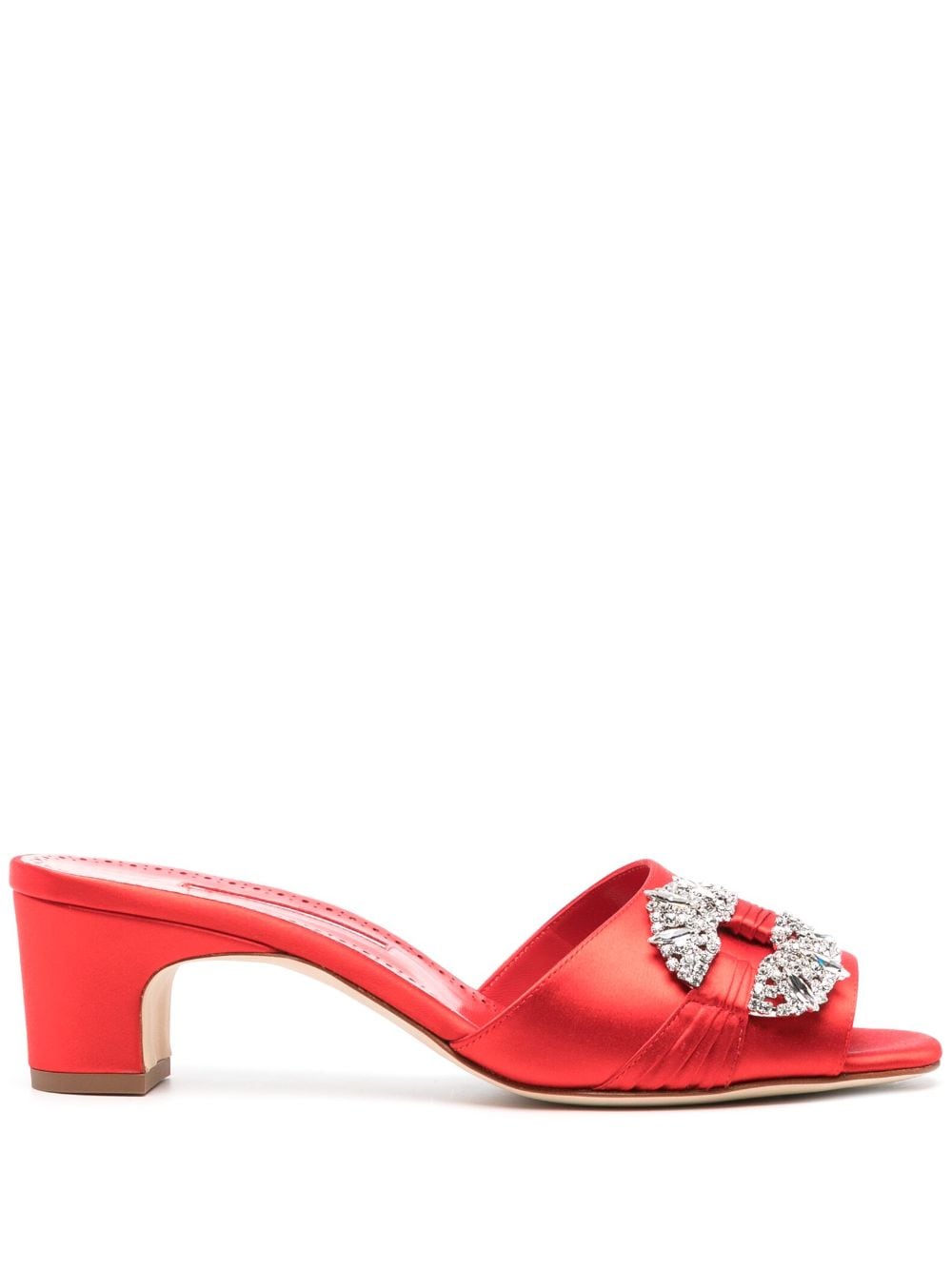 Manolo Blahnik Prinap 50mm satin mules - Red von Manolo Blahnik