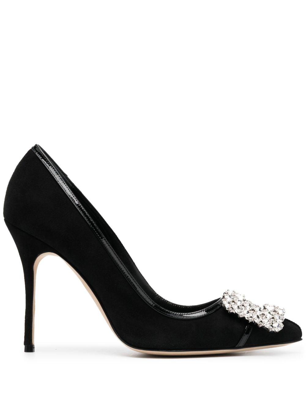 Manolo Blahnik Tuberian 105mm crystal-buckle pumps - Black von Manolo Blahnik