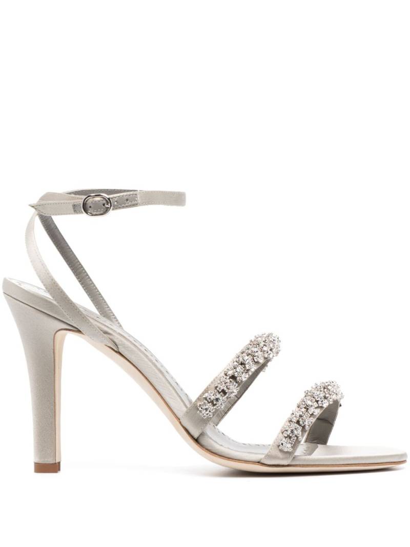 Manolo Blahnik Vedada 105mm crystal-strap sandals - Grey von Manolo Blahnik