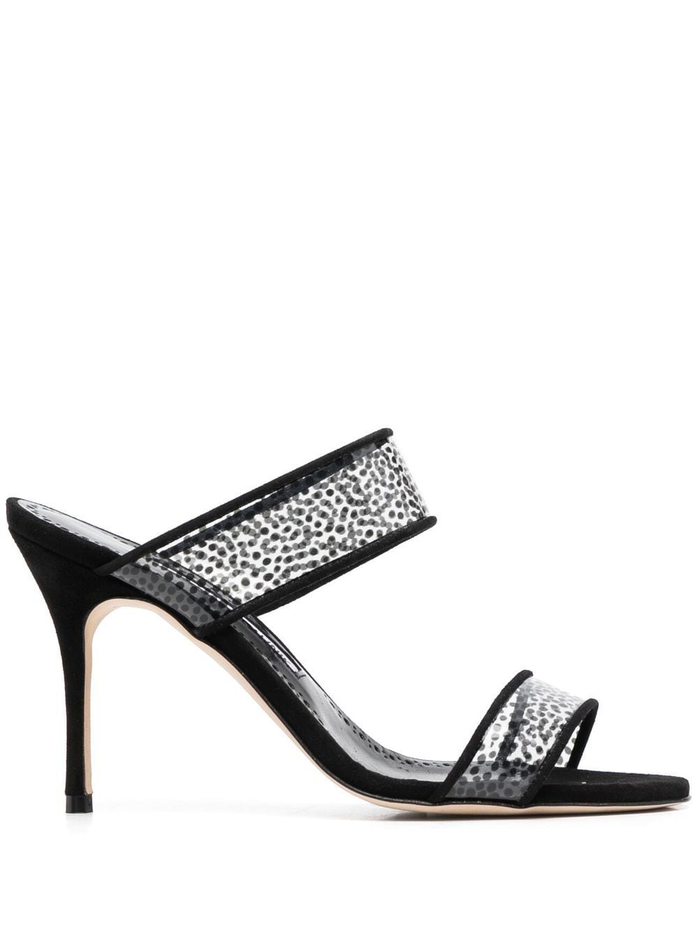 Manolo Blahnik bold polka-dot print sandals - Black von Manolo Blahnik