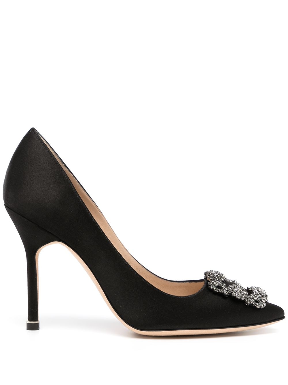 Manolo Blahnik Hangisi 105mm buckle-embellished pumps - Black von Manolo Blahnik